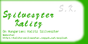 szilveszter kalitz business card